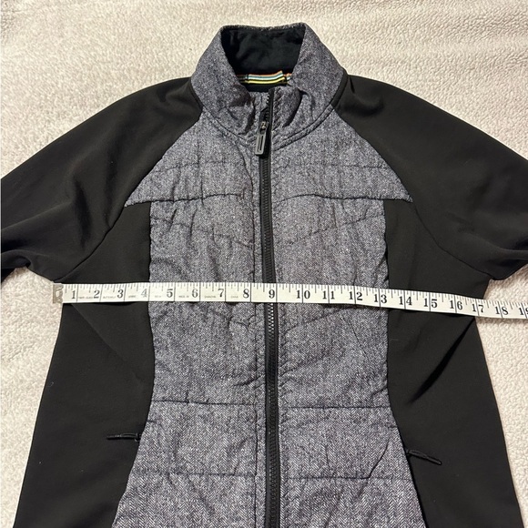 Smartwool Corbet 120 Insulated Wool Running Jacket Black Grey Herringbone - Picture 5 of 11